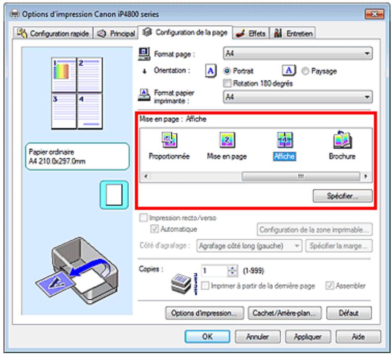 CANON PIXMA IP4850 - Configuration de l'impression d'affiche - 1