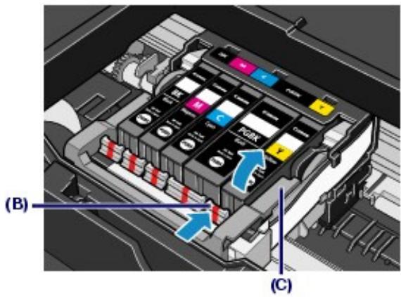 CANON PIXMA IP4850 - Retirez la cartouche d'encre dont levoyant clignote rapidement. - 1