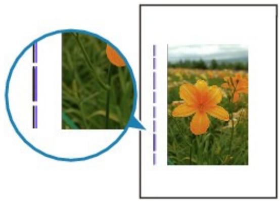 CANON PIXMA IP4850 - Des lignes verticales sont imprimées sur les côtés du document imprimé - 1