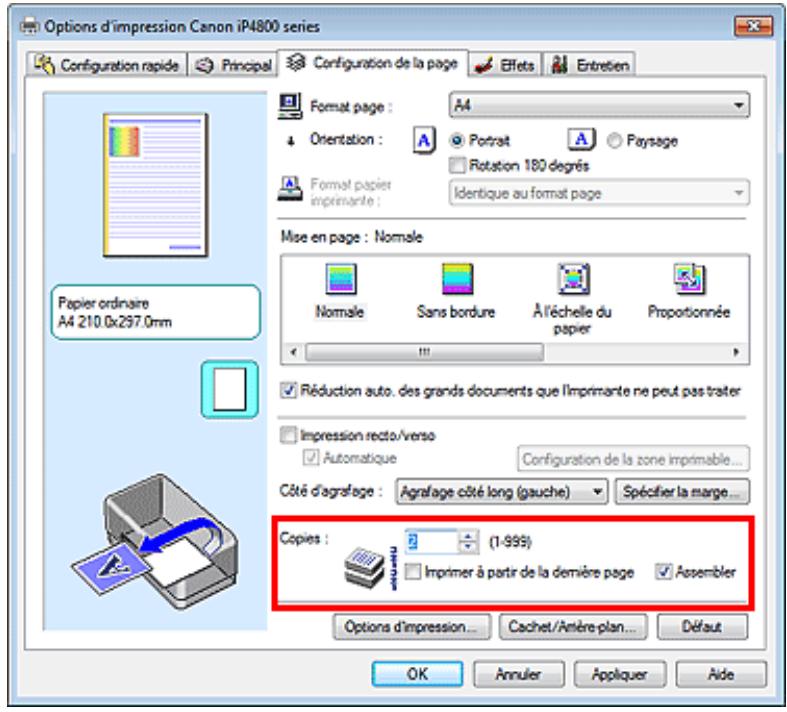 CANON PIXMA IP4850 - Définition du nombre de copies et de l'ordre d'impression - 1