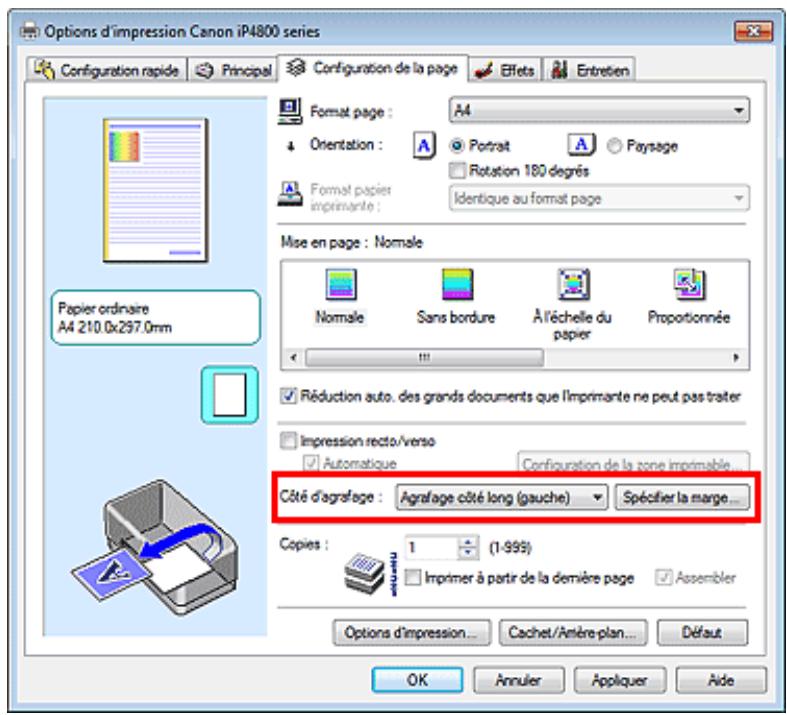 CANON PIXMA IP4850 - Définition de la marge d'agrafage - 2