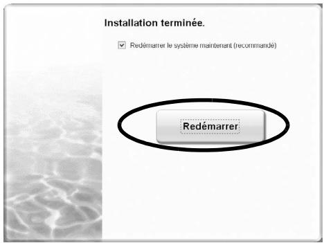 Installation terminée. ✓ Redémarrer le système maintenant (recommandé) Redémarrer
