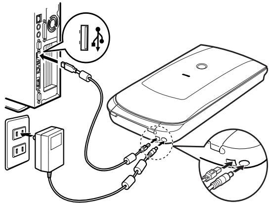 Diagram showing cable connection to a device with labeled components and wiring, including connectors and power connections.