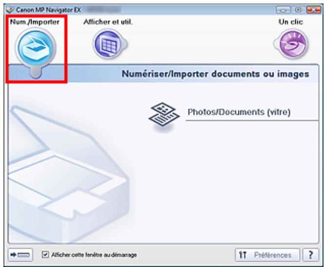 CANON MP250 - Onglet numériser/importer documents ou images - 1