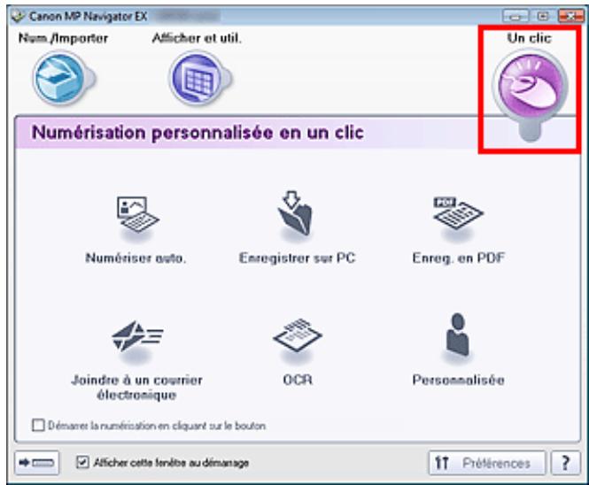 CANON MP250 - Onglet numérisation personnalisée en un clic - 1