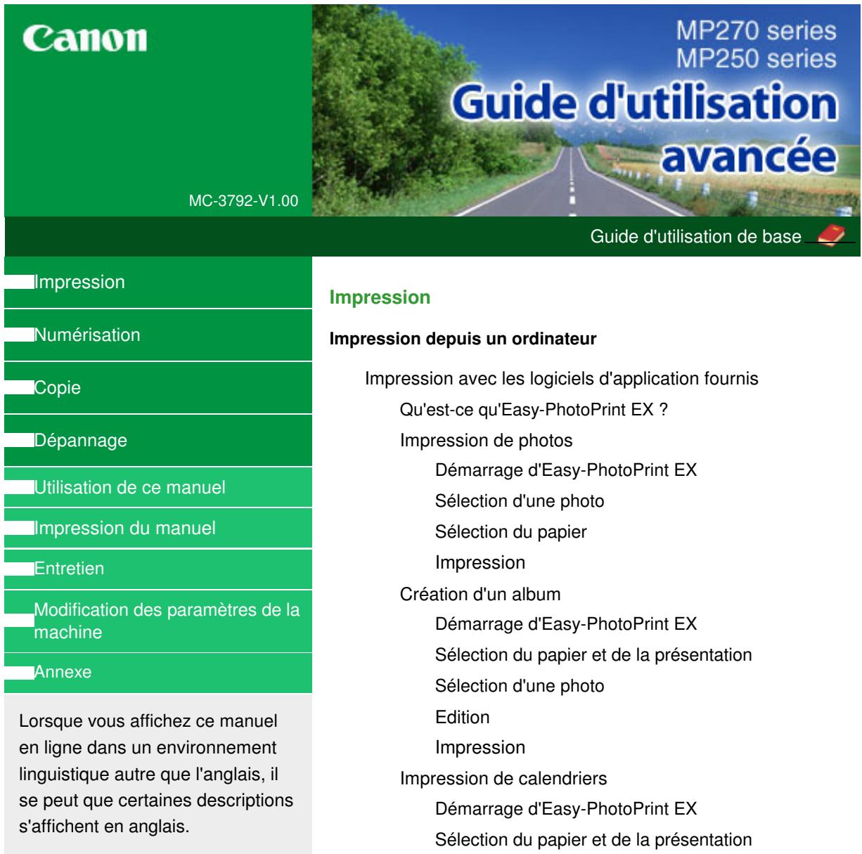 CANON MP250 - Imprimez le motif de vérification des buses - 2