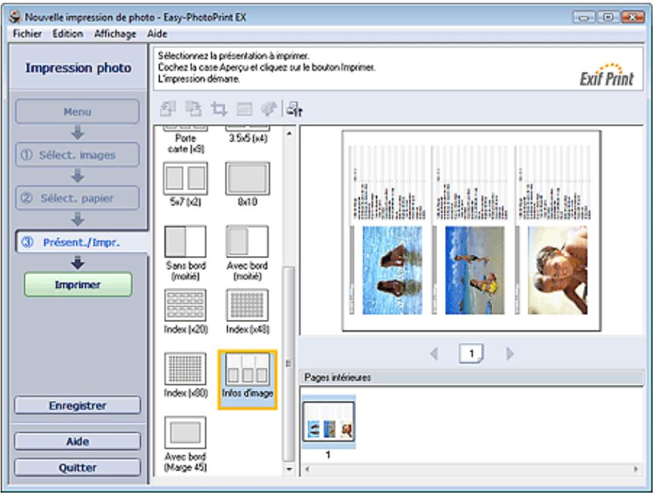 CANON MP250 - Impression des informations sur les photos - 1
