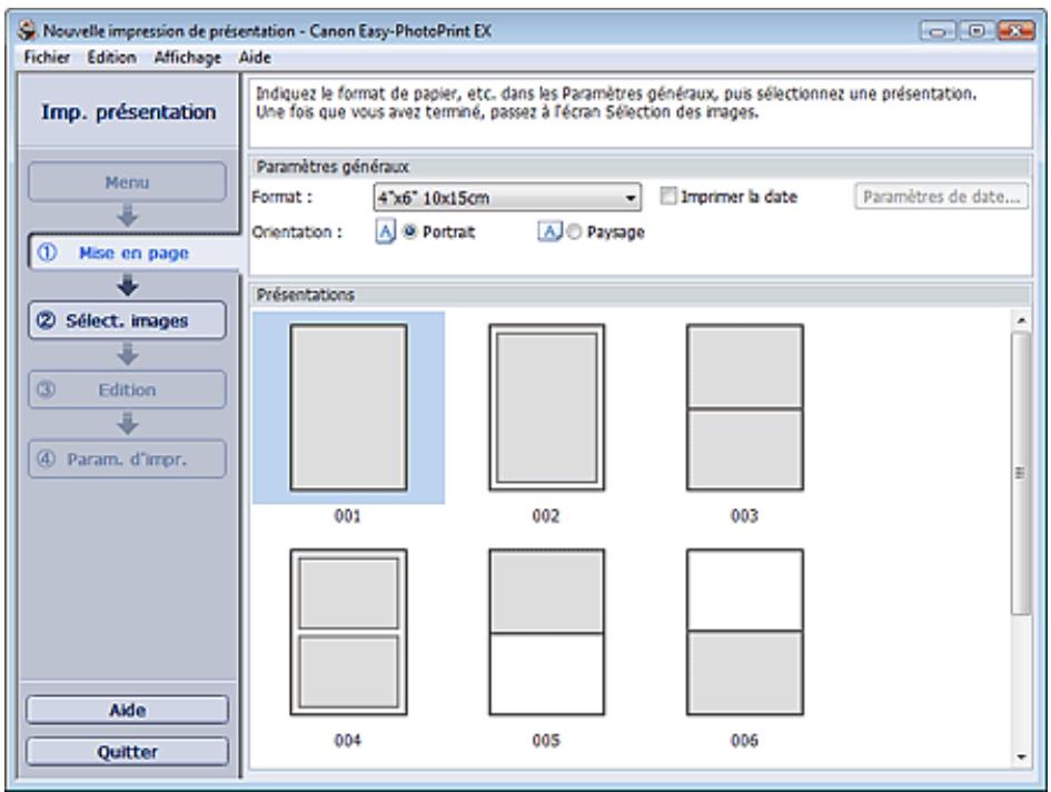 CANON MP250 - Cliquez sur imp. presentation sous menu. - 1
