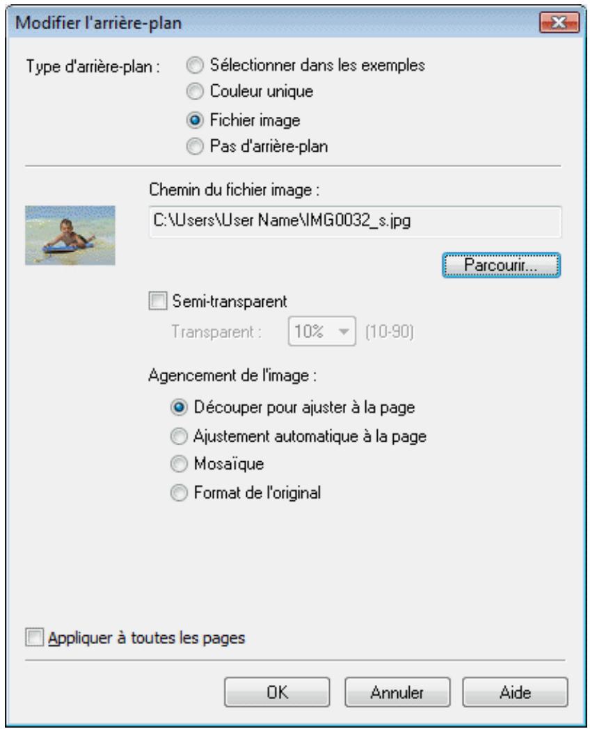 CANON MP250 - Si l'option fichier image est sélectionnée - 1