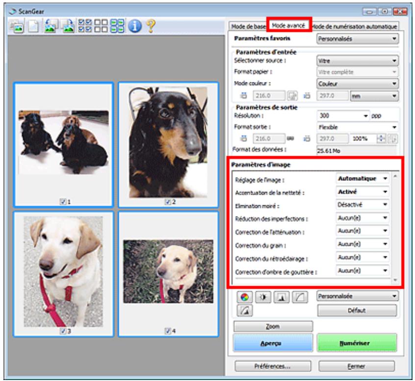 CANON MP250 - Correction des images (accentuation de la netteté, réduction de la poussière et des imperfections, correction du ternissement, etc.) - 1
