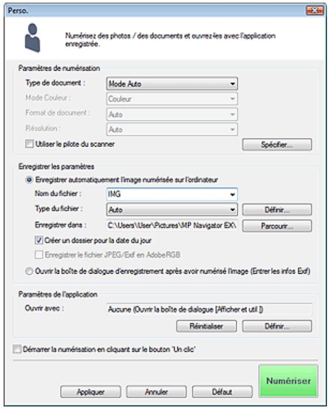 CANON MP250 - Boîte de dialogue perso. - 1