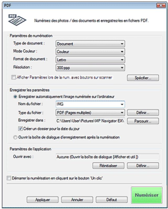 CANON MP250 - Boîte de dialogue PDF - 1