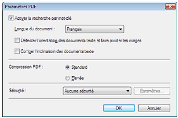 CANON MP250 - Boîte de dialogue paramètres PDF - 1