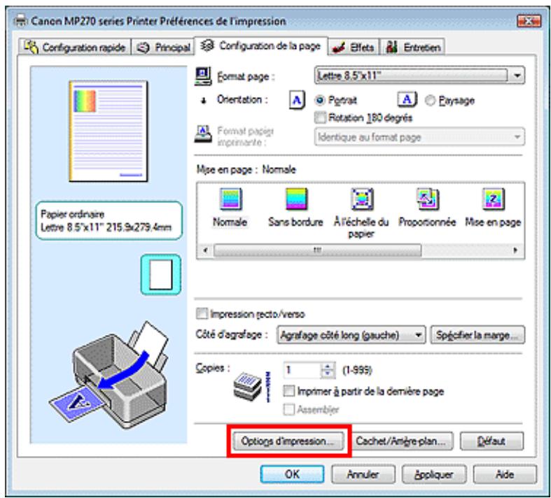 CANON MP250 - Changement des options d'impression - 1