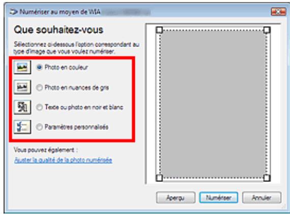 CANON MP250 - Sélectionnez un type de document selon le document à numériser. - 1