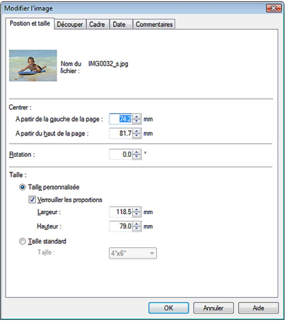 CANON MP250 - Modification de la position, de l'angle et de la taille des photos - 1