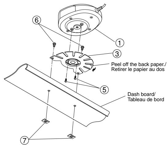 ALPINE SBS-0515 - Mounting method with no spacer ② used/le de montage sans utiliser la pierce d'écartement ② - 1