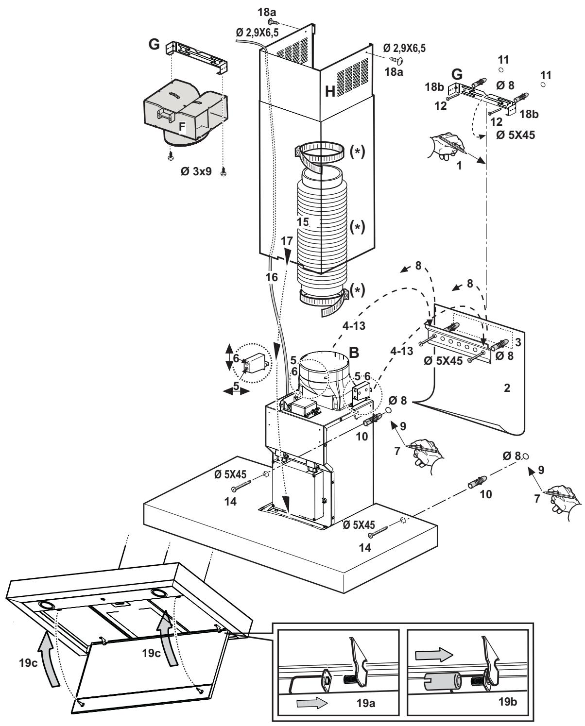WHIRLPOOL AKR 972/1 IX - Important: vérifie toujours que le panneau est bien fixé à sa place. - 1