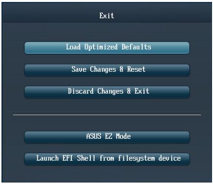 ASUS Z87-K - Menu Exit (Sortie) - 1