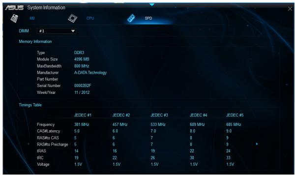 ASUS Z87-K - Informations sur la mémoire - 1