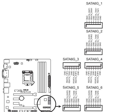 ASUS Z87-K - Connecteurs SATA 6.0 Gb/s Intel® Z87 (7-pin SATA6G_1-6 [jaunes]) - 1