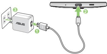 ASUS ZENFONE 3 DELUXE ZS570KL,  ZENFONE 3 ZE520KL,  ZENFONE 3 ZOOM ZE553KL - To charge your ASUS Phone: - 1