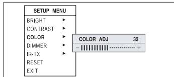 ALPINE TME-M780EM - Réglage de la profondeur de couleur (COLOR) - 1