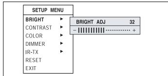 ALPINE TME-M780EM - Réglage de la luminosité (BRIGHT) - 1