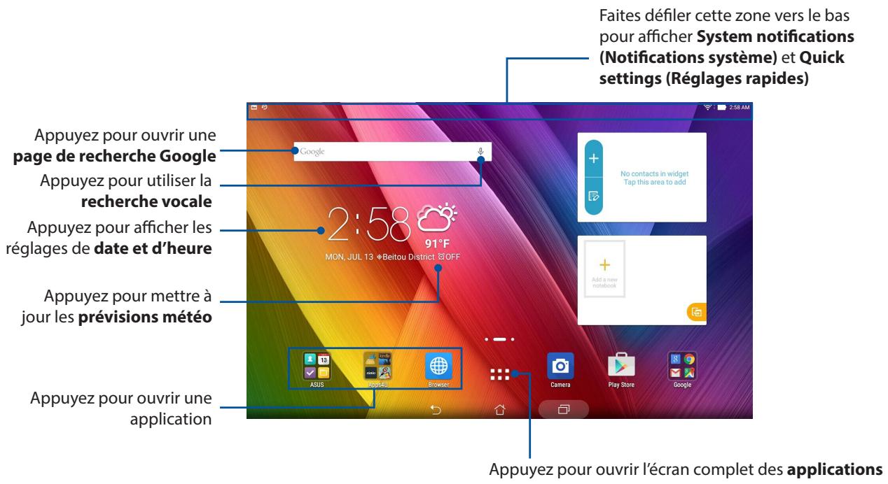 ASUS ZENPAD 10 - Écran d'accueil - 1