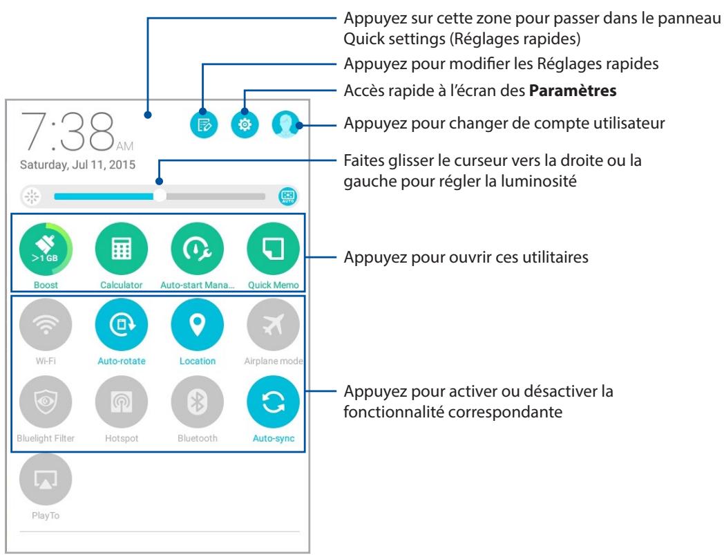 ASUS ZENPAD 10 - Réglages rapides - 1