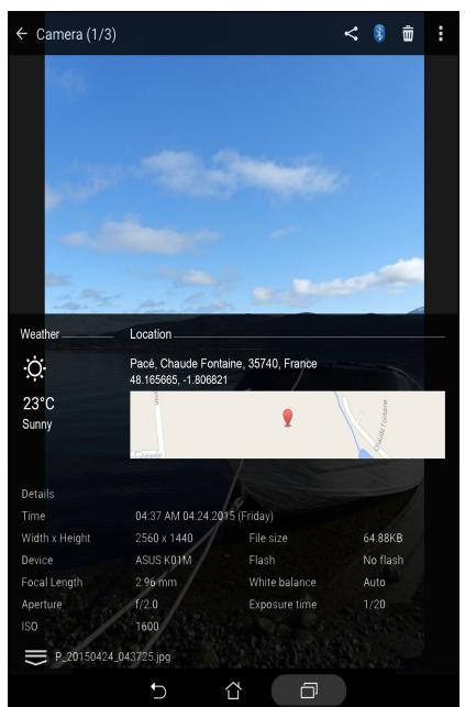 ASUS ZENPAD 10 - Visualiser les informations de localisation d'une photo - 1