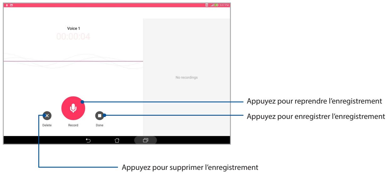 ASUS ZENPAD 10 - Suspendre un enregistrement - 1
