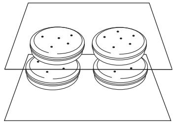 WHIRLPOOL WOD93EC0AS - Rack positions and pan placement for layer cakes in 30" (76.2 cm) Convection and Non-Convection ovens - 2