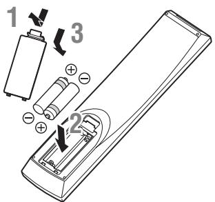 YAMAHA BRX-610BL - Installazione delle batterie nel telecomando - 1