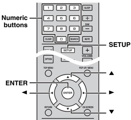 YAMAHA BRX-610BL - Operation for SETUP menu - 1