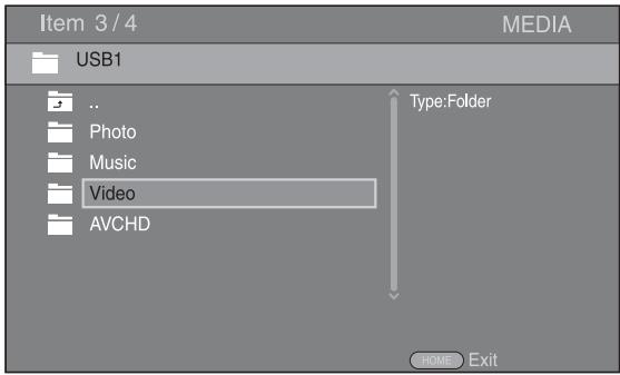YAMAHA BRX-610BL - Select the item which contains the file you want to play back, then press ENTER. - 2
