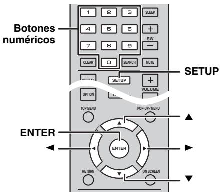 YAMAHA BRX-610BL - Utilización del menu SETUP - 1