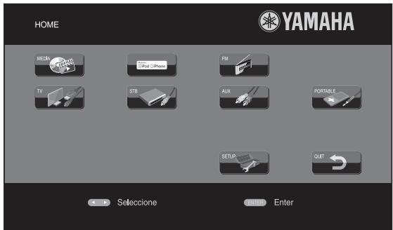 YAMAHA BRX-610BL - Pulse HOME para pagar a la pantalla de menu HOME. - 1