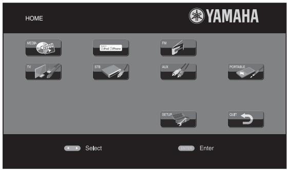YAMAHA BRX-610BL - Press HOME to move to HOME menu screen. - 1
