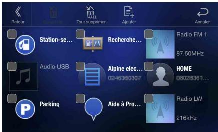 ALPINE X901D-G7 - Appuyez sur l'icone que vous souhaitez modifier dans la liste des icones. - 2