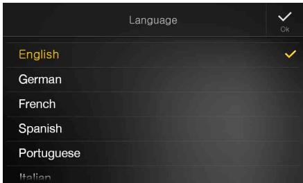 ALPINE X901D-G7 - La première fois que vous utilisez le système, le menu de selection de la langue s'affiche. Balayez l'écran de la liste des langues verticalement, puis désissez la langue de votre choix parmi les 23 langues proposées. - 1