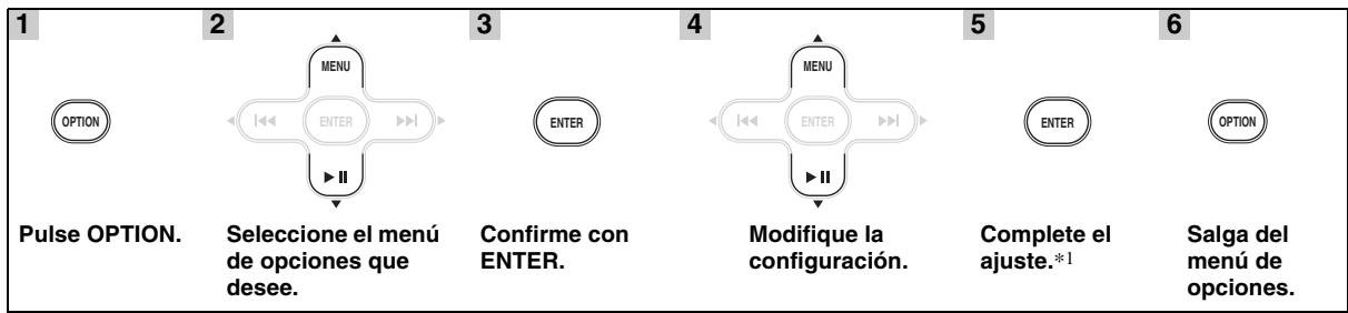 YAMAHA MCR-332 - Uso del menu de options - 1