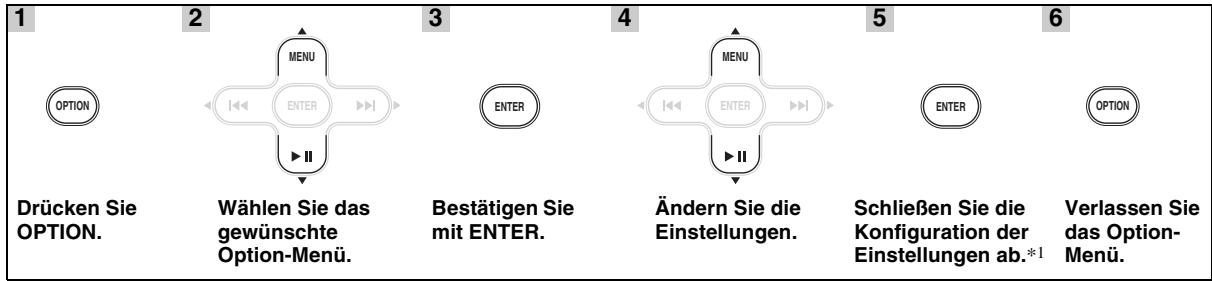 YAMAHA MCR-332 - Verwendendes Option-Menüss - 1