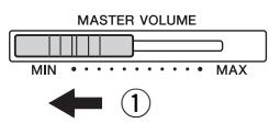YAMAHA P-45 - Mise sous/hors tension de l'instrument - 1