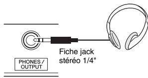 YAMAHA PSR-E353 - Raccordement d'un casque (vendu séparément) ou d'un équipement audio externe - 1
