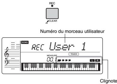 YAMAHA PSR-E353 - Appuyez sur la touche [REC] pour activer le mode Record. - 1
