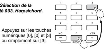 YAMAHA PSR-E353 - ■ Touches numériques - 1