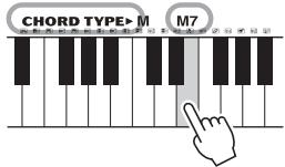 YAMAHA PSR-E353 - À titre d'exemple, nous allons apprendre à jouer l'accord GM7 (septième majeure G (sol)). - 3