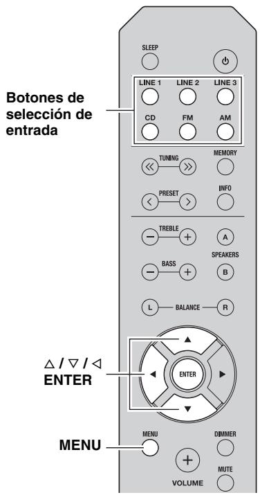 YAMAHA R-S201 - AJUSTE DEL MENÚ OPTION PARA CADA FUENTE DE ENTRADA - 1