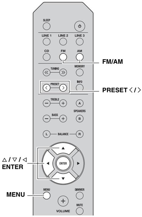 YAMAHA R-S201 - Löschen eines Festsenders - 1
